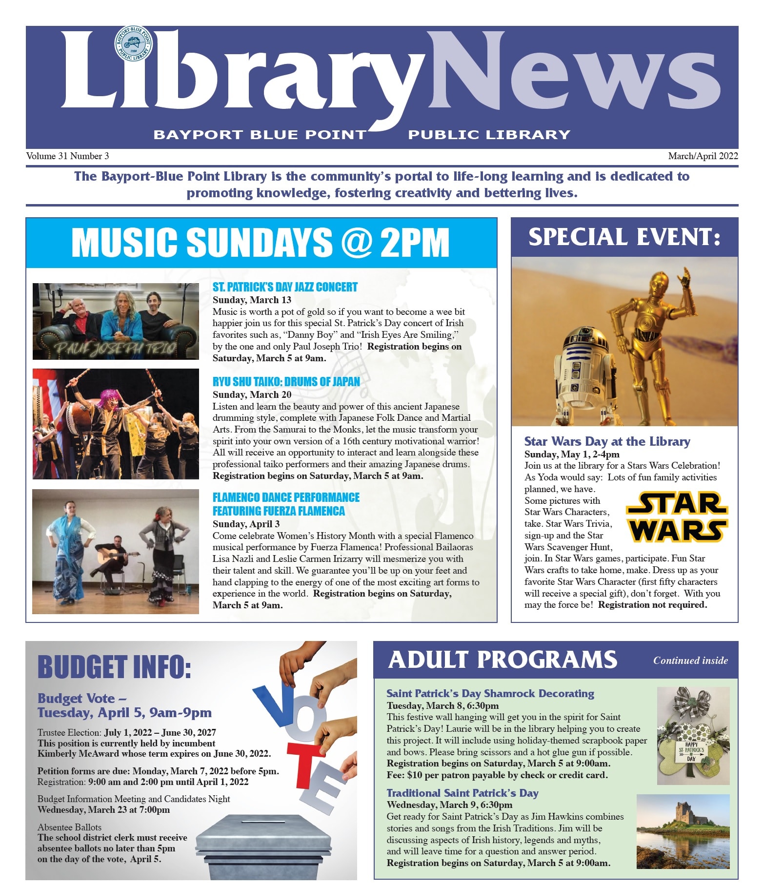 March / April 2022 BayportBlue Point Library