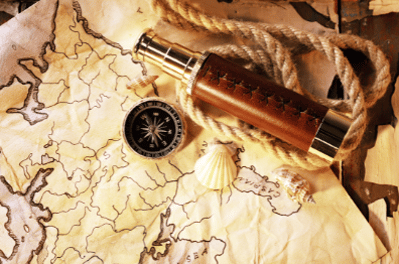 image of map and compass