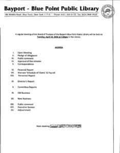 preview of the april board packet first page.