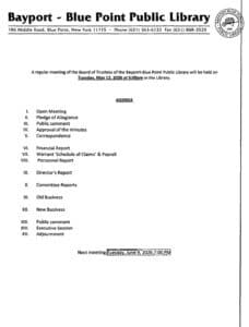 A preview of the first page of the Board Packet
