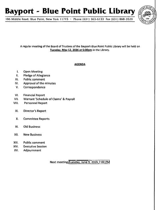 A preview of the first page of the Board Packet