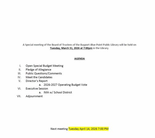 Picture of March 2026 Budget meeting agenda