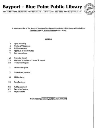 A preview of the first page of the Board Packet